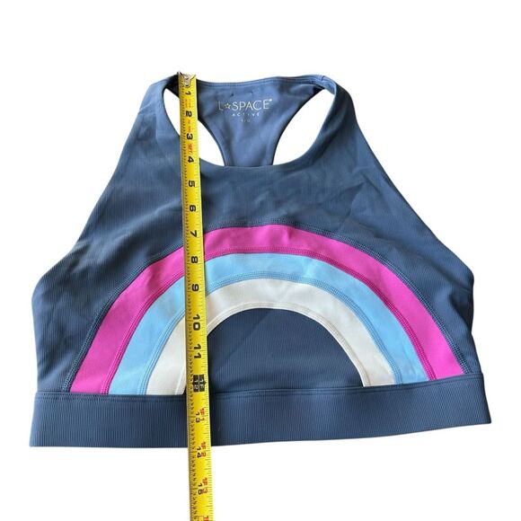 Revolve L*Space L Chasing‎ Rainbows Crop Top Sports Bra Gray Boho Hippie Sporty - Picture 9 of 10